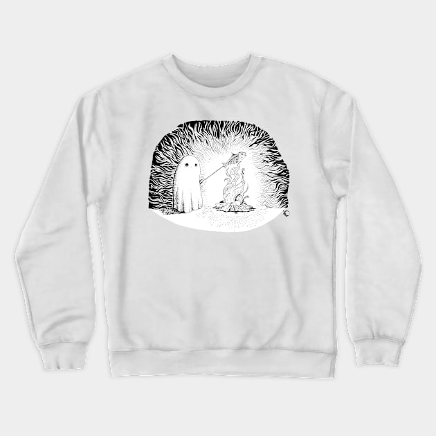 Halloween ghost fire spooky cooking Crewneck Sweatshirt by Moo-SB